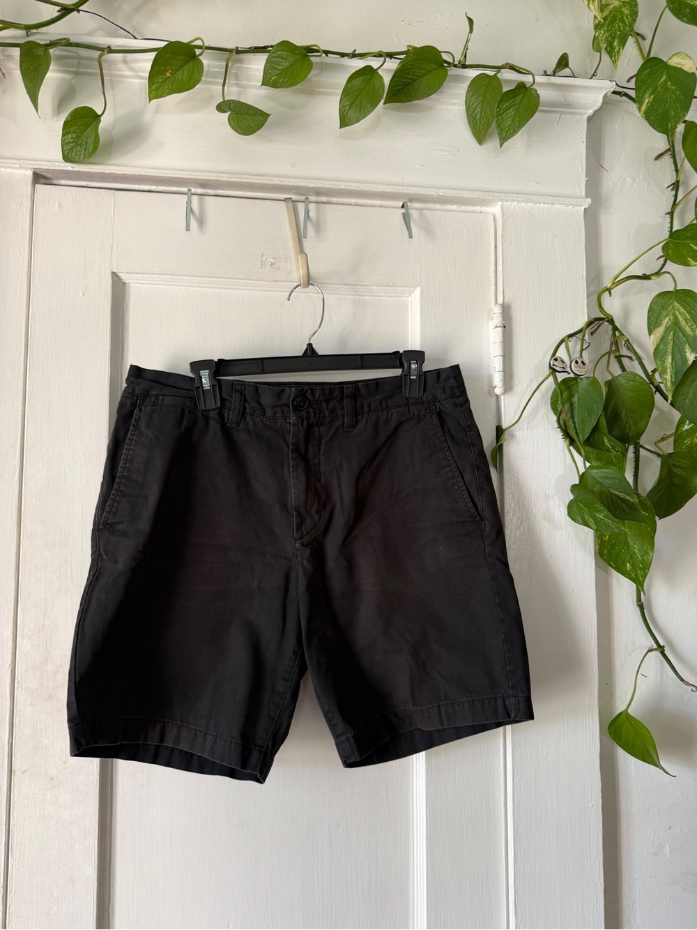 H&M Black Flat Front Chino Shorts size 32 LOGG